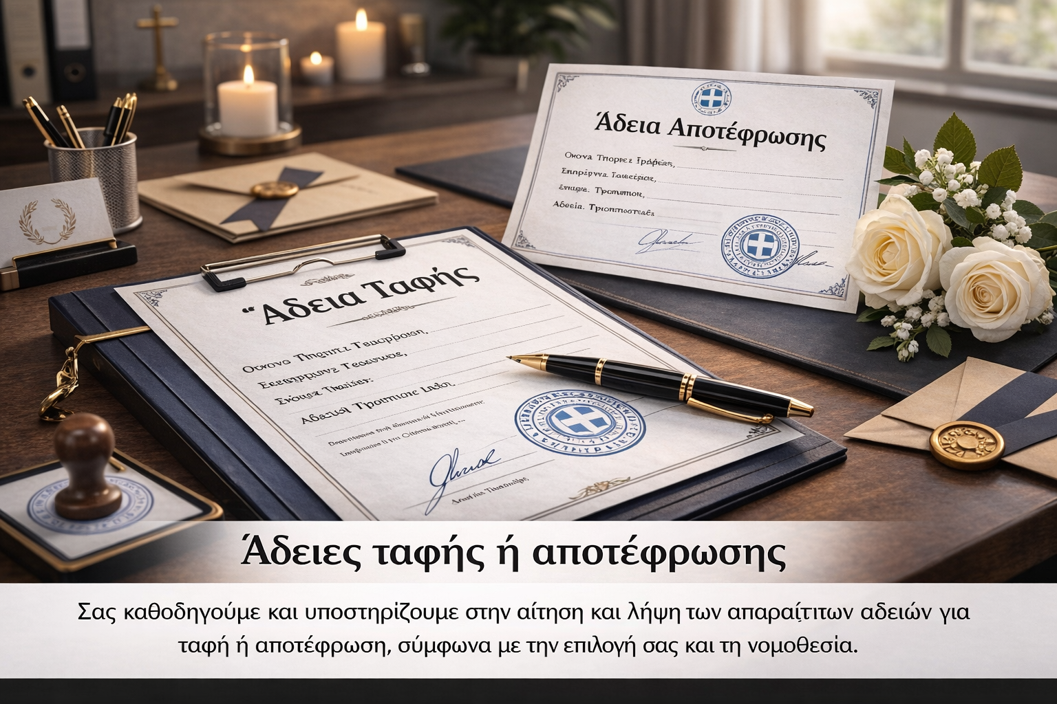 Άδειες ταφής ή αποτέφρωσης